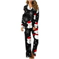 thumbnail image 2 of Xihbxyly Christmas Pajamas for Women, Women's Christmas Printed Pajama Set for Daily Home Wear Two-Piece Pajama Set with Pocket, 2 of 6