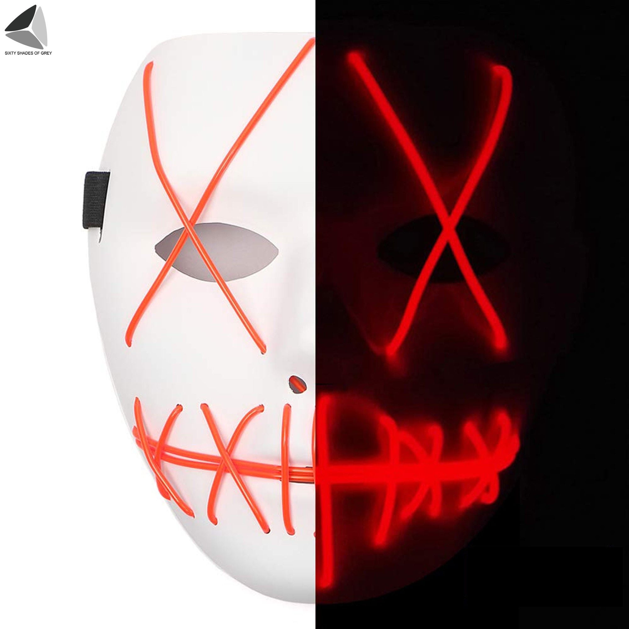 Sixtyshades Halloween LED Scary Mask Light Up the Purge Masks for Party