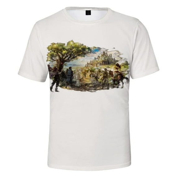 Octopath Traveler 2 3D T-Shirt 2025 Summer Cute Game Cosplay Clothes Fashion Casual Short Sleeve