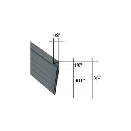 Gray Vinyl Shower Door Drip and Sweep - 7 ft long