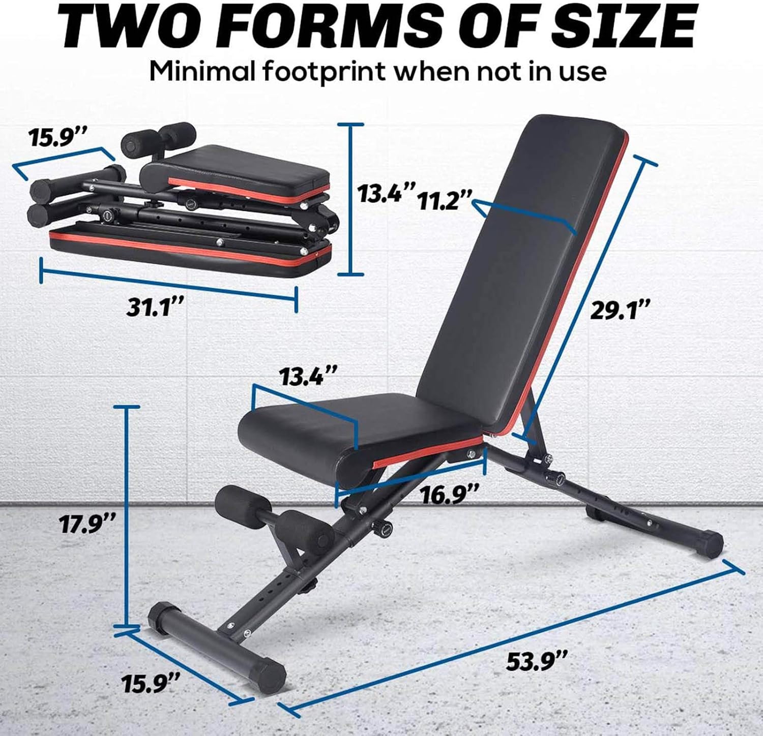 Taoset Foldable Weight Bench, 795lb Capacity photo 6