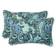 thumbnail image 1 of Pillow Perfect Outdoor Pretty Paisley Rectangular Throw Pillow, Navy, Set of 2, 1 of 8