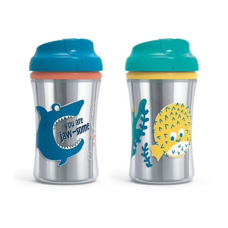 First Essentials by NUK Insulated Cup-like Rim Sippy Cup, 9 oz, 2-Pack, Unisex