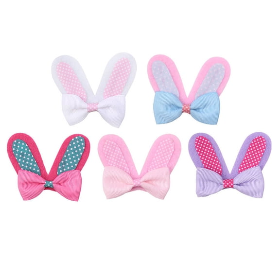 OUNONA Cute Bunny Ear Headband with Bowknot for Easter Party Decoration 10Pcs