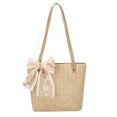 thumbnail image 1 of Sywqhk Bolso De Hombro Con Cinta De Encaje Tejido Retro Para Mujer, Bolsos De Mano Informales (Marrón) Sywqhk Para estrenar, 1 of 9