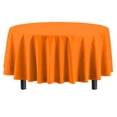 thumbnail image 5 of Exquisite 84" Round Tablecloth Cover - Orange Disposable Plastic Tablecloth - Heavy Duty Premium Plastic Disposable Table Cloth Round, 1 Count, 5 of 5