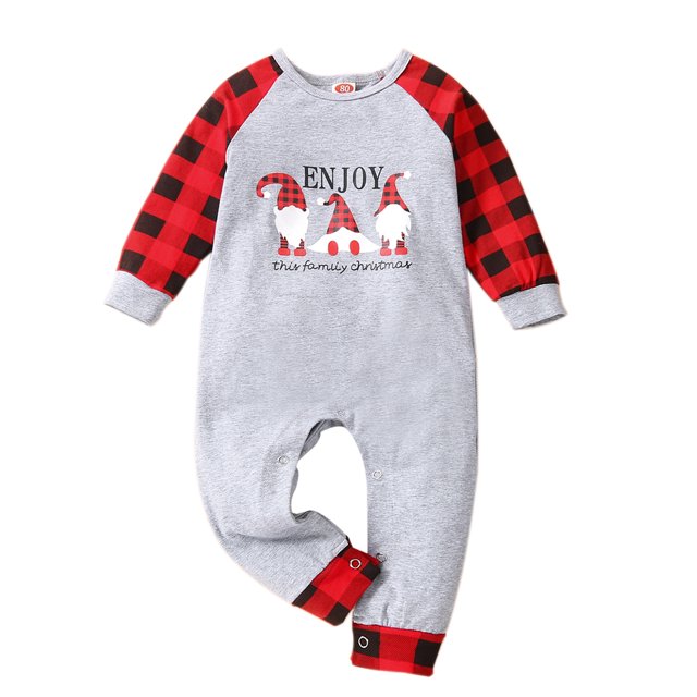 goowrom Baby Christmas Round Neck Long Sleeve Jumpsuit