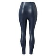 thumbnail image 3 of KDFJPTH Womens Pants Petite Leather Leggings Stretch High Waisted Pleather Trousers, 3 of 6
