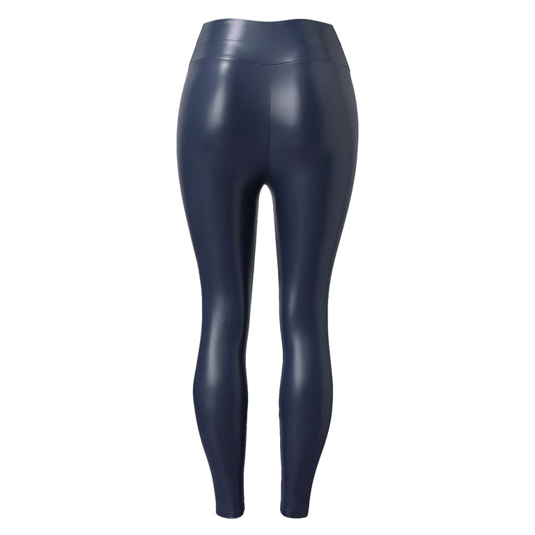 新品タグ付き PT05 イタリア製 スリムフィット ダークブルー W31 Womens Leather Leggings Womens Faux Leather Leggings Stretch High