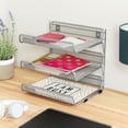 thumbnail image 3 of Honey-Can-Do Steel 3-Tier Mesh Desk Organizer, Silver, 3 of 9