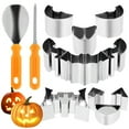 thumbnail image 1 of 12Pcs Halloween Kit de Sculpture de Citrouille Robuste Pochoirs de Sculpture de Citrouille en Acier Inoxydable avec Cutter Cuillère Outils de Sculpture Réutilisables pour les Enfants Adultes Halloween, 1 of 8