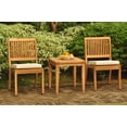 thumbnail image 6 of Teak Dining Set: 2 Seater 3 Pc: 21" Sack Square Side Table & 2 Arbor Stacking Armless Chairs Outdoor Patio Grade-A Teak Wood WholesaleTeak #WMDSAB51, 6 of 6