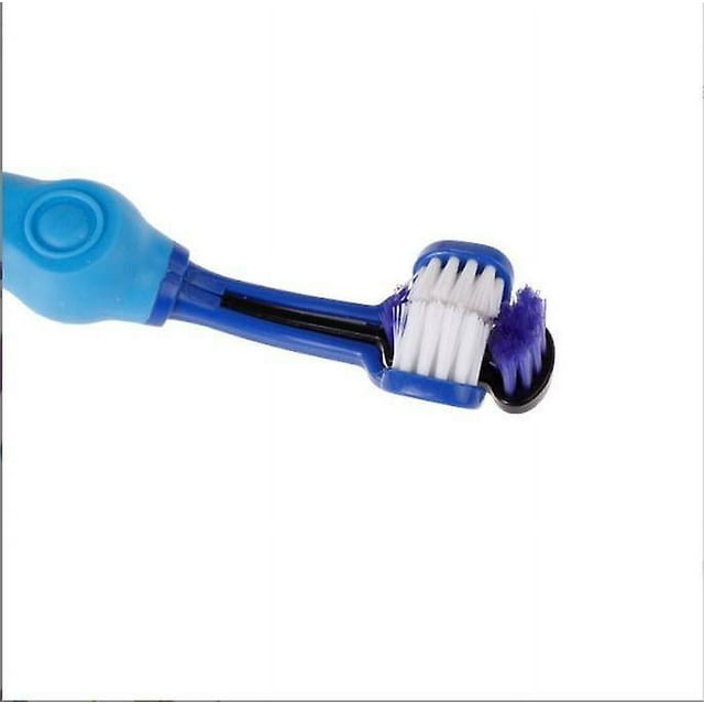 2 cepillos de dientes de 3 lados para mascotas, cepillo adicional para perros, mal aliento, sarro, cuidado de los dientes, limpieza bucal para perros y gatos