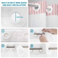 thumbnail image 4 of No Hook Shower Curtain, Pink Striped Shower Curtains for Bathroom with See Through Top Window, Modern Simple Farmhouse Beige Vintage Waterproof & Washable Bath Curtain Long 72"x78", 4 of 9