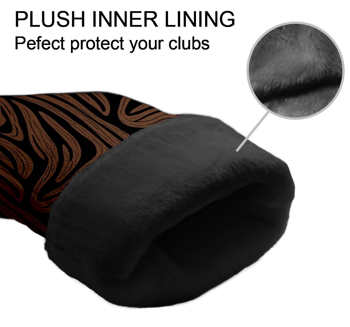 Golf Club Head Cover Waterproof Leather Golf Accessories HeadCovers Set Driver Headcover for Women Men Dark Wave Texture