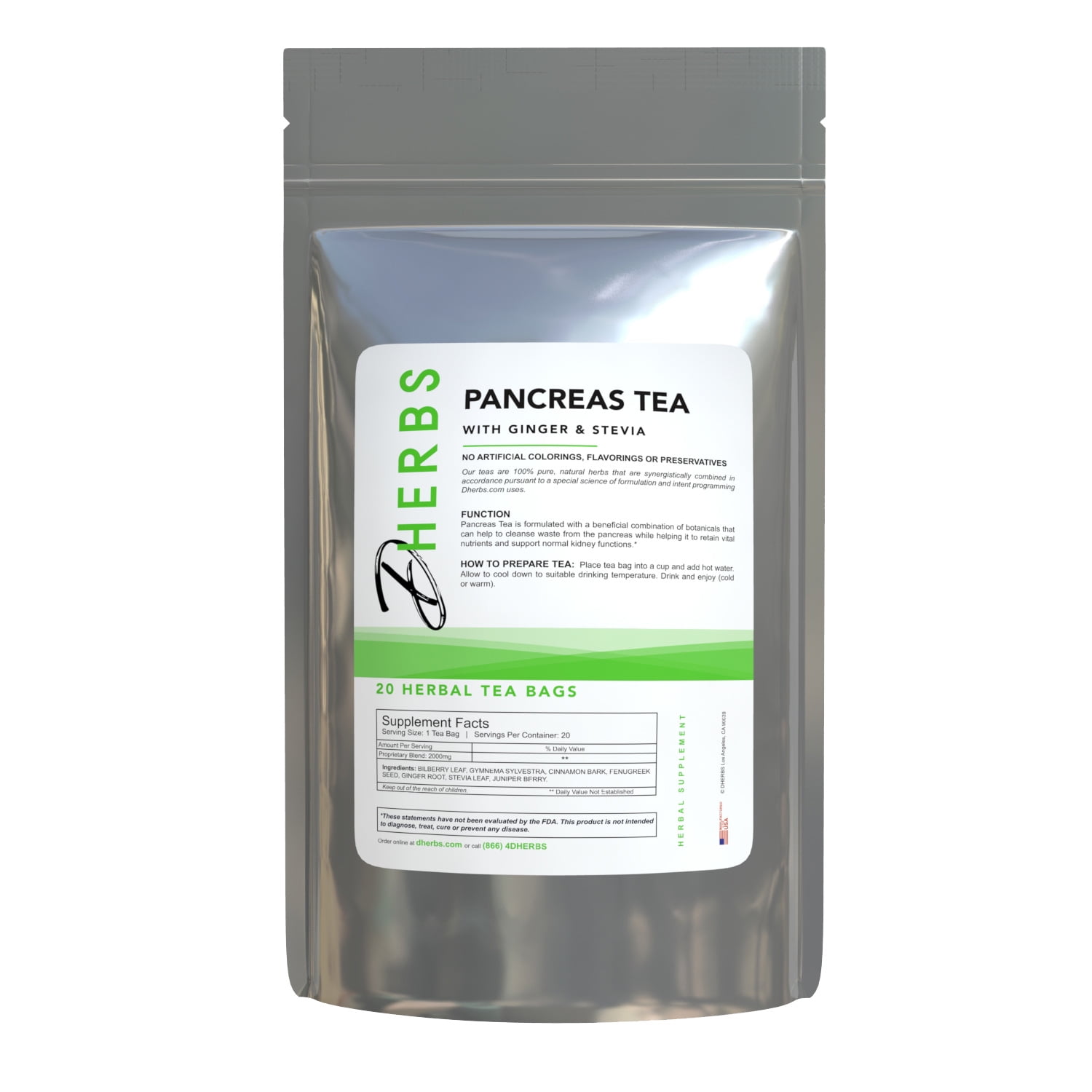 Dherbs Pancreas Tea, 40 Grams