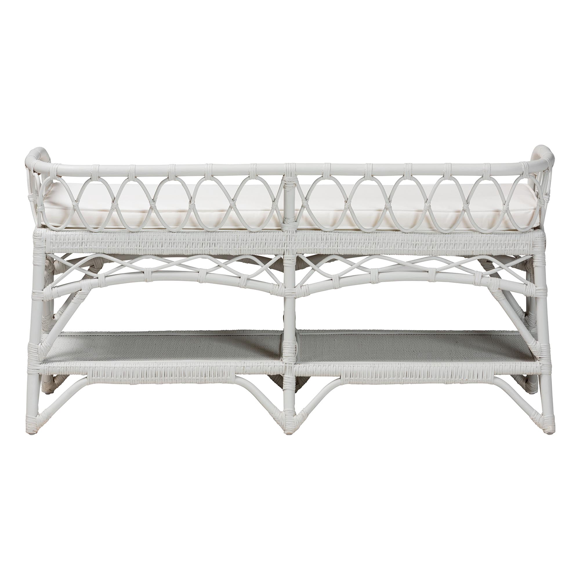 bali & pari Leryn Boho Accent Bench, White