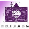 thumbnail image 4 of Birthday Gifts for Sister,Sister Birthday Gifts Sherpa Wearable Blanket Hoodie,Gifts for Sisters from Sisters Adult,Sister Gifts from Sisters/Brother,Sister Purple Double Hooded Blanket,70.8" X 47.3", 4 of 6
