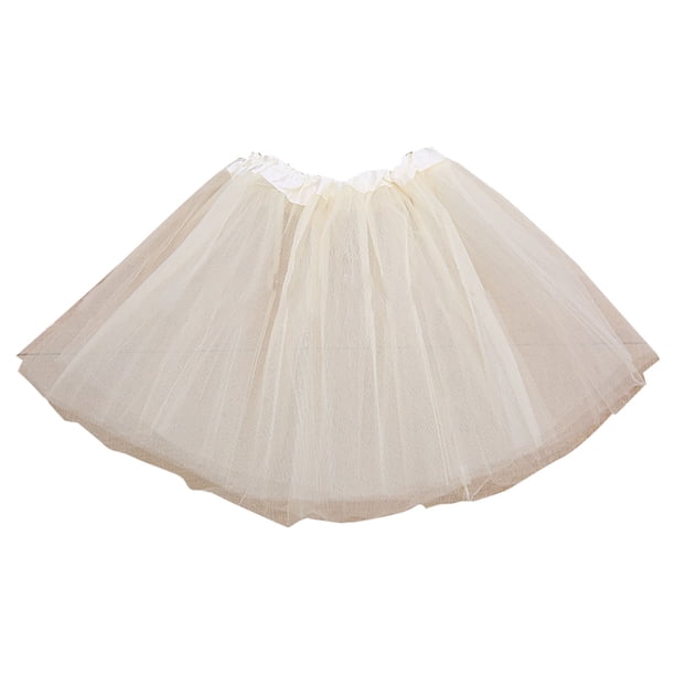 Gibobby faldas de lentejuelas para mujer Panton de de malla de capas, falda de pasillo, de baile para niños, falda de de capas(Beige, 2-8Años)
