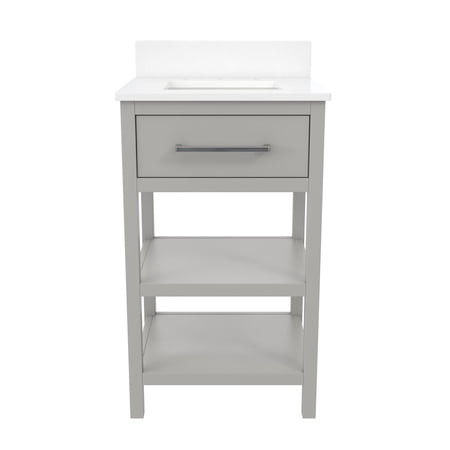 RealRooms Pisa 20 Inch Bathroom Vanity with Carrera Countertop & 2 ...