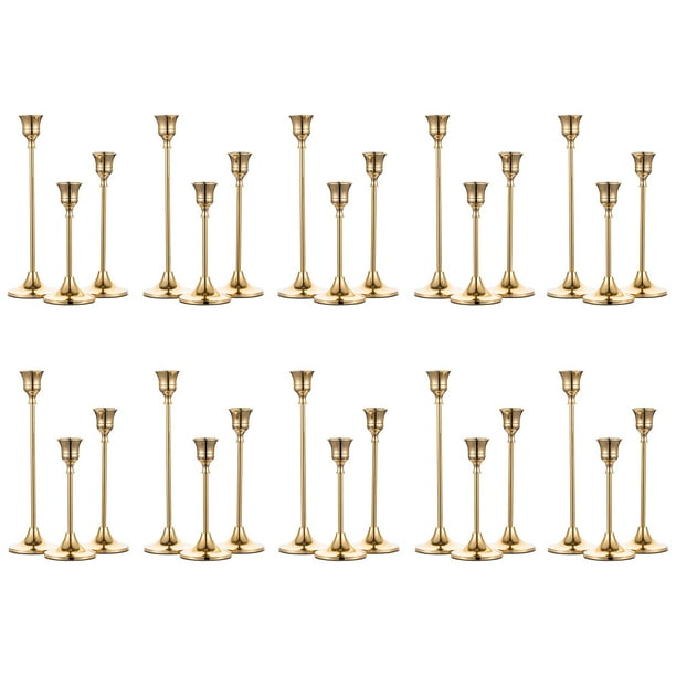Nuptio Taper Candle Holders In Bulk Goblet Brass Gold Candlestick