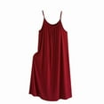 thumbnail image 5 of Sakmal Modal Pajama Dress for Women Cotton Sleepwear Sleeveless Red Nightgowns for Women, 5 of 5