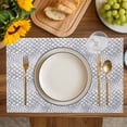 thumbnail image 4 of Animal Leather Placemats Set of 12, Vintage Animal Textures Minimalist Gray Placemats for Dining Table, Place Mats for Kitchen Tabletop, Waterproof Wipeable Dining Table Mats Set, 4 of 9