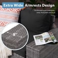 thumbnail image 4 of JOIVI 7 Pieces Wicker Patio Furniture Set 5-Seat Outdoor Conversation Set with 45-Inch Fire Pit Table, 8'' Wide Armrest Modular Rattan Outdoor Sectional Sofa Set, Black, 4 of 12