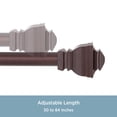 thumbnail image 3 of Kenney Riley 30-84" Value Decorative Steel Adjustable Curtain Rod, 1" Dia., Chocolate, 3 of 9