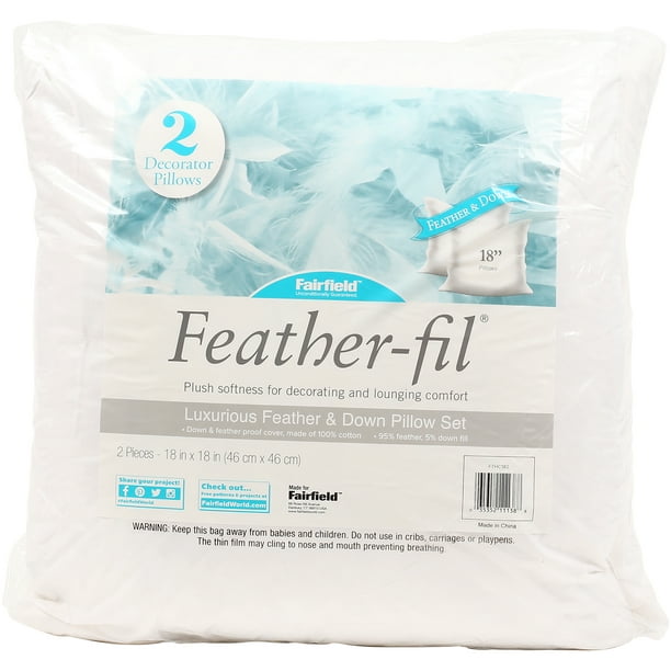 Fairfield Feather-Fil Feather & Down Decorative Pillow Insert, 18