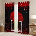 thumbnail image 2 of jejeloiu Chic Flowers Rose Black Out Curtains,Happy Valentine'S Day Curtains Pack of 2 (42x63 Each),Red Glitter Print Bedroom Curtains For Girls,Breathable Home Decor, 2 of 6