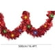 thumbnail image 4 of Guirnalda navideña de 4,9 m a pilas | Espumillón rojo brillante | Decoración metálica colgante para fiestas y festividades, 4 of 5