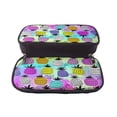 thumbnail image 5 of Lsque Graffiti Pineapples Printed Big Capacity PU Leather Pencil Case Large Pencil Pouch Stationery Pen Bag Pencil Holder for Teen, 5 of 6