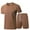 Coffee, variant on NAFUU Men's 2 Piece Outfits Mens Summer Track Suits Lightweight Casual Breathable Short Sleeve T Shirt And Shorts Sports Set Comfy Loose Sports Suit