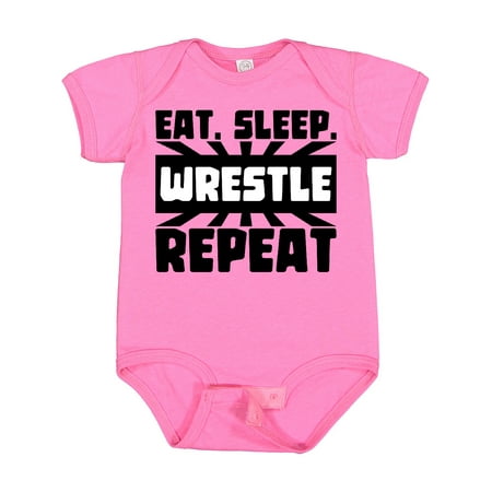 

Inktastic Eat Sleep Wrestle Repeat Gift Baby Boy or Baby Girl Bodysuit