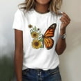 thumbnail image 2 of Bjutir Womens Tops Classic Version Of Cotton Short Sleeve Crewneck Loose Printed T Shirt White Xl, 2 of 4