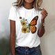 thumbnail image 3 of Gibobby Camisetas Mujer Baratas Manga Corta Camiseta holgada con estampado cuello redondo y manga corta algodón versión clásica para mujer(Blanco,XL), 3 of 4