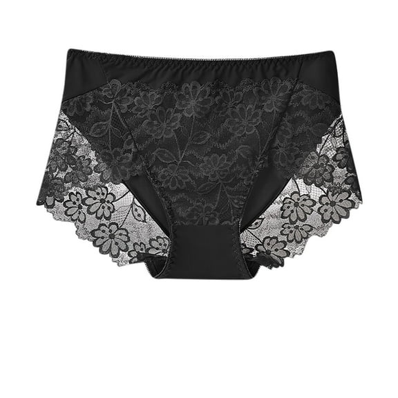Jwputqe Panties for Women,Underwear for Women,Soft,Breathable,Fitted,Solid,Elastic Waist,Black,2XL