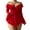 Red, variant on Women Sexy Lingerie V Neck Babydoll Dress Lace Sleepwear Mesh Nightgown with Thong Pink M(M)