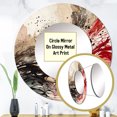 thumbnail image 3 of Designart "Chromatic Agate in Red and Black I" Abstract Round Mirror Wall Decor Modern - Large Red Round Office Mirror - Round Mirror - 23" x 23", 3 of 6