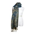 thumbnail image 2 of Paisley Jacquard Scarf Womens Fashion Shawl Long Soft Accent Wrap In Blue/Gold, 2 of 4