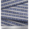 thumbnail image 2 of Soimoi Poly Georgette Fabric Stripe & Snowflake Artistic Printed Fabric 1 Yard 42 Inch Wide, 2 of 3