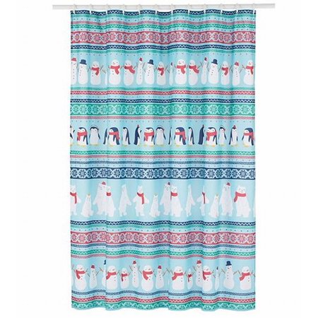 St Nicholas Square Holiday Cheer Christmas Shower Curtain Peguins