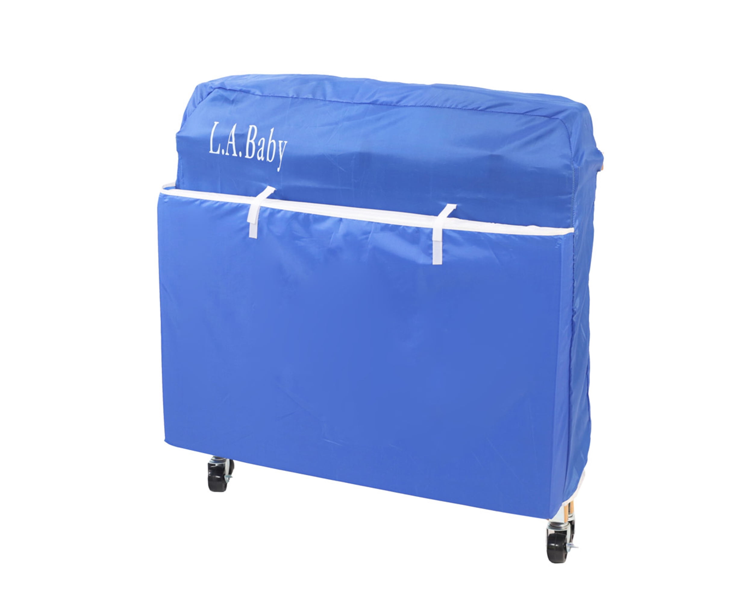 L.A. Baby Little Wooden Folding Portable Mini Crib with Mattress, Cherry
