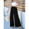 thumbnail image 4 of Pantalones de Yoga de Pierna para Mujer, Informales, Holgados y Cómodos, de Cintura Alta, con Bolsillos. Negro S, 4 of 7