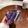thumbnail image 5 of Electroplated for iPhone 14 Pro Case for Women Girls Luxury Liquid Quicksand Case with Camera Protector Glitter Sparkly Bear Slim Clear Shockproof Rubber Protecive Case (Deep Purple), 5 of 5