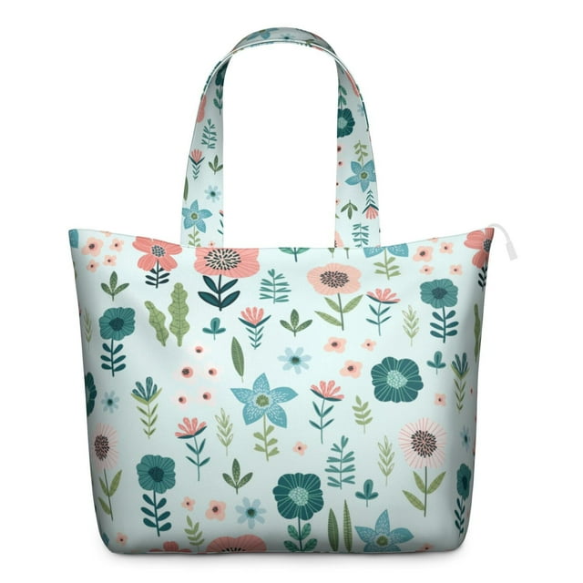 Spring Bloom Travel Bag Floral Print Weekender Duffel, Lightweight, , Adjustable Strap, Rustic Farmhouse Style