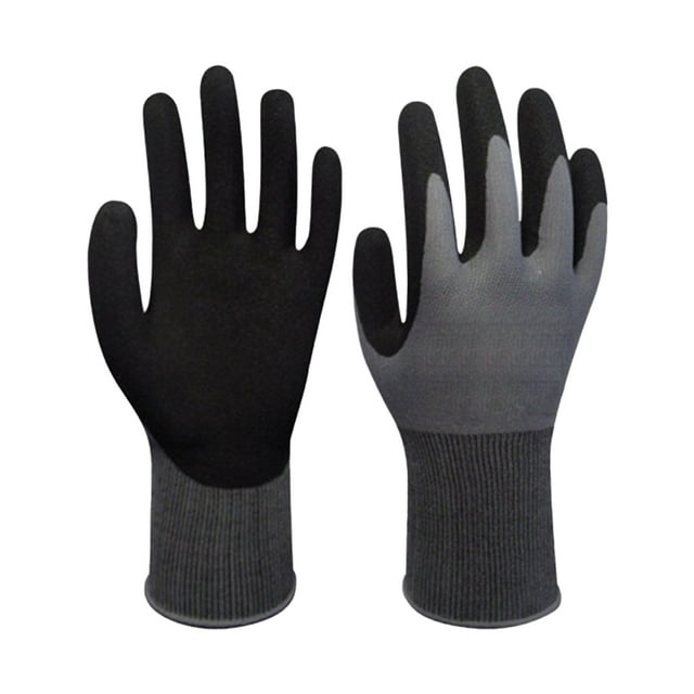 2 pares de guantes de jardinería, guantes de trabajo de nitrilo esmerilado para jardinería, protección laboral Ormromra CPB-US-DYP646-3