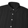 thumbnail image 7 of VgaVtl Turn Down Collar Shirt Men Knit Summer Short Sleeve Button up Plain Holiday Shirts for Men Casual, 7 of 7
