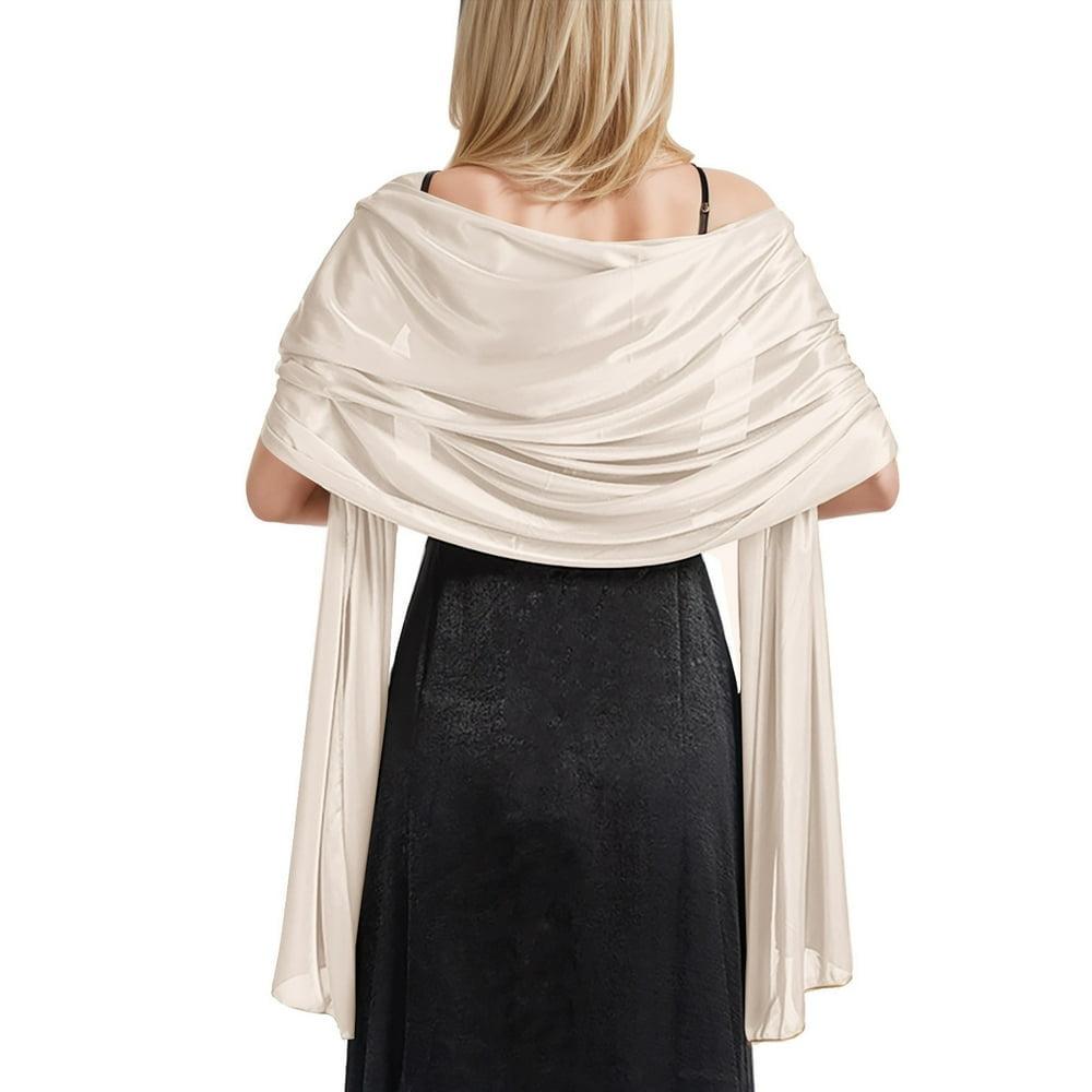 CNKOO Women's Gorgeous And Elegant Silk Scarf Shimmery Satin